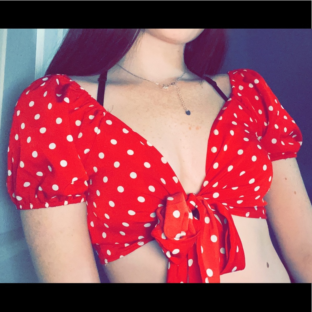 Shein front tie crop top